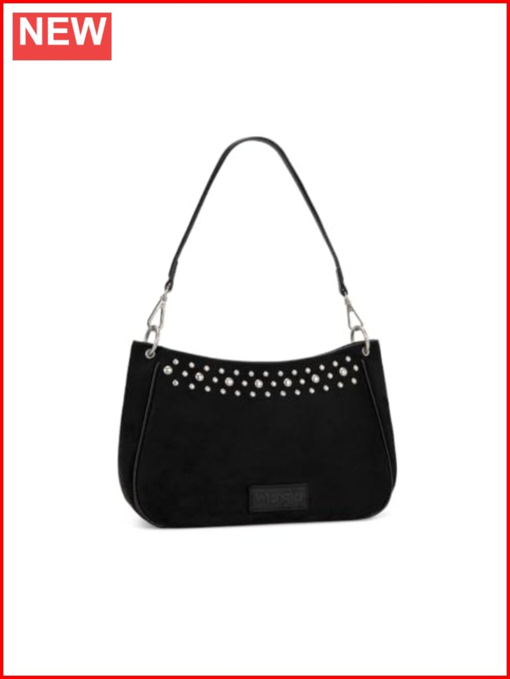 Wrangler Style Small Slouchy Hobo Shoulder Bag Faux Suede Studded Purse